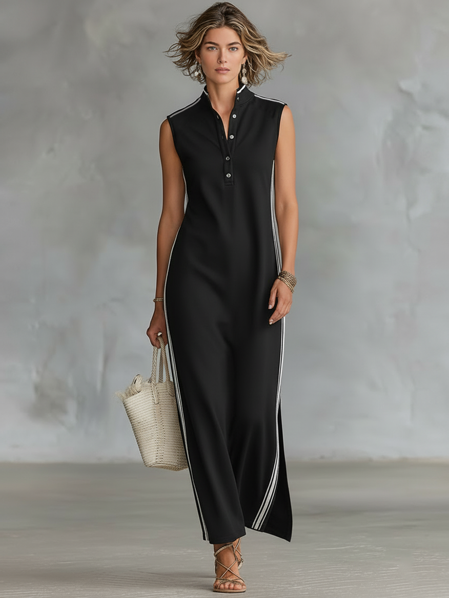 Maisie | Athletic Henley Maxi Dress