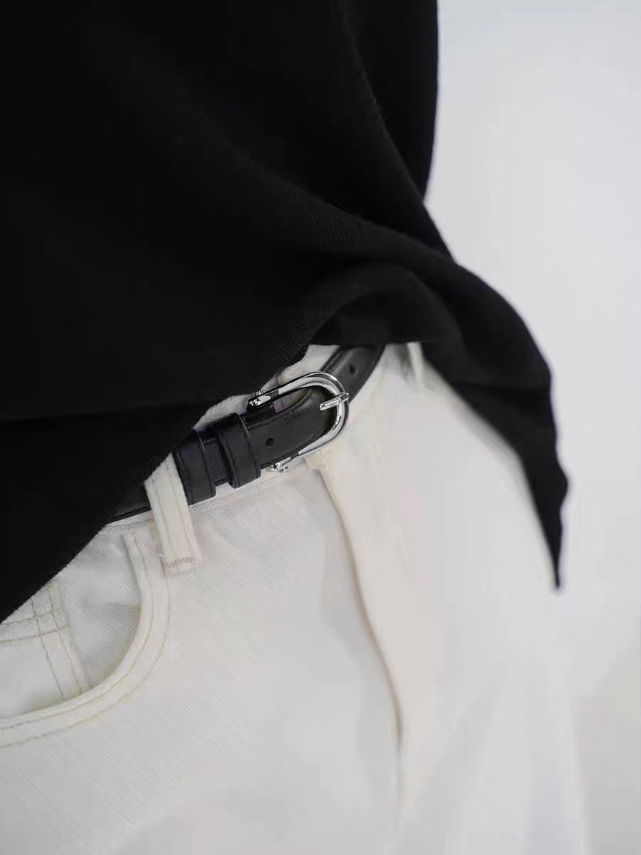Mara | Gold Buckle Faux Leather Belt