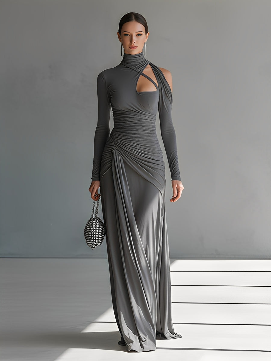 Elena | Ruched Cut-Out Maxi Dress