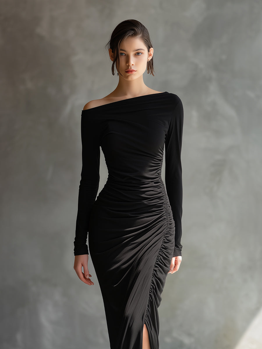 Isabelle | Off-Shoulder Ruched Maxi Dress