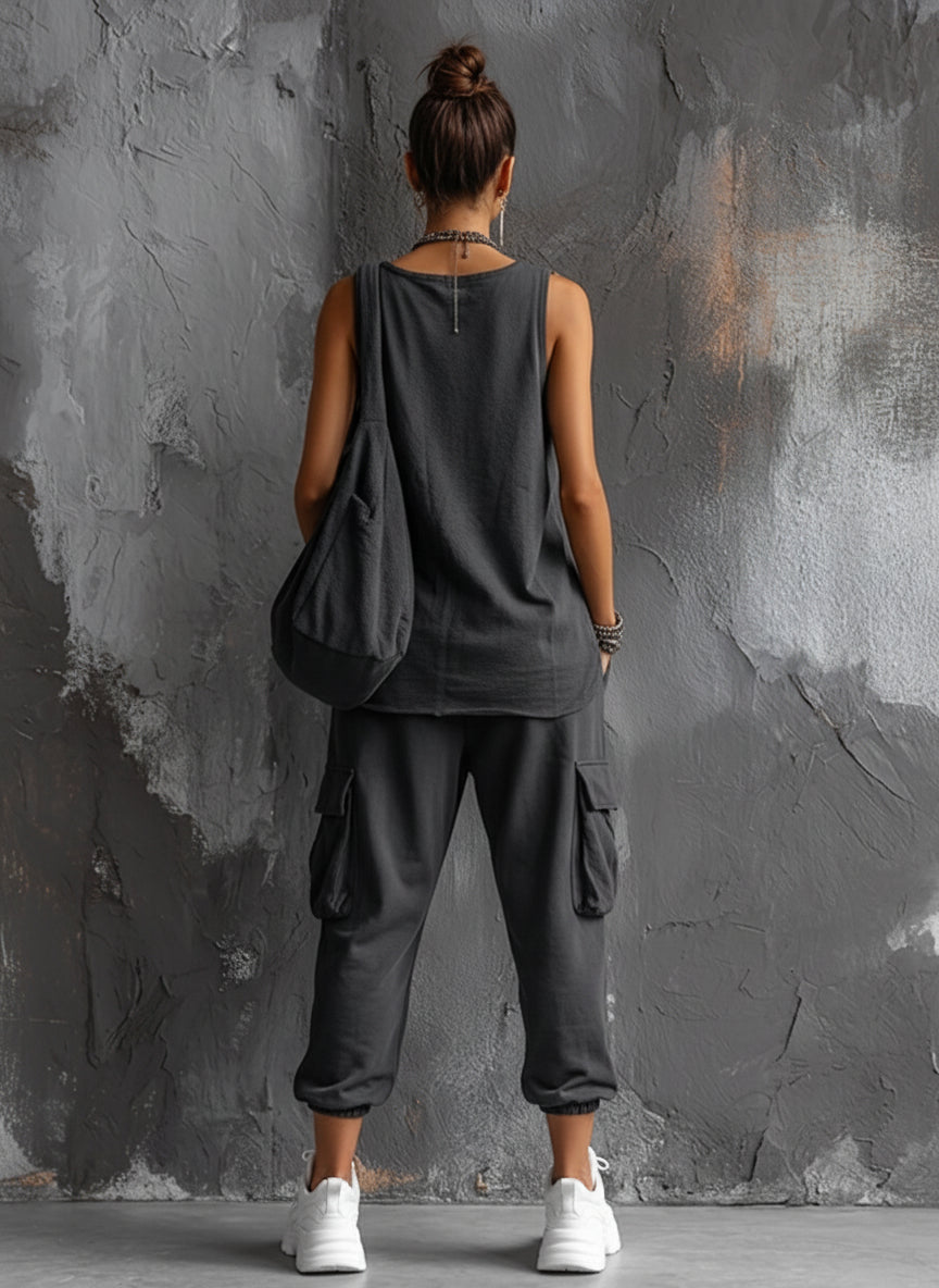 Harper | Dark Grey Cargo Set