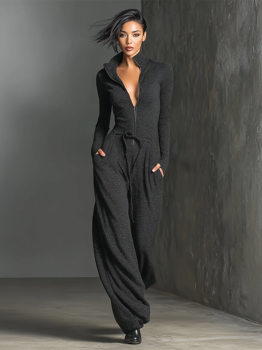 Nova | Sparkling Zip Jumpsuit