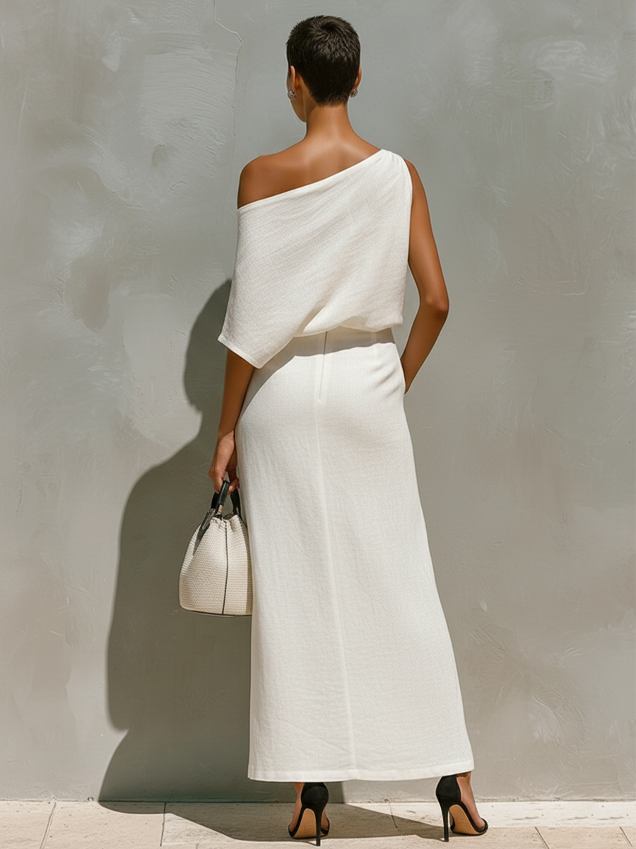 Celina | One-Shoulder Linen Set