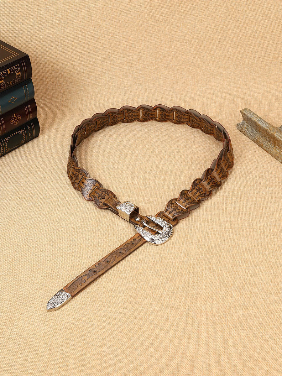 Rosalie | Western Floral Embossed Belt