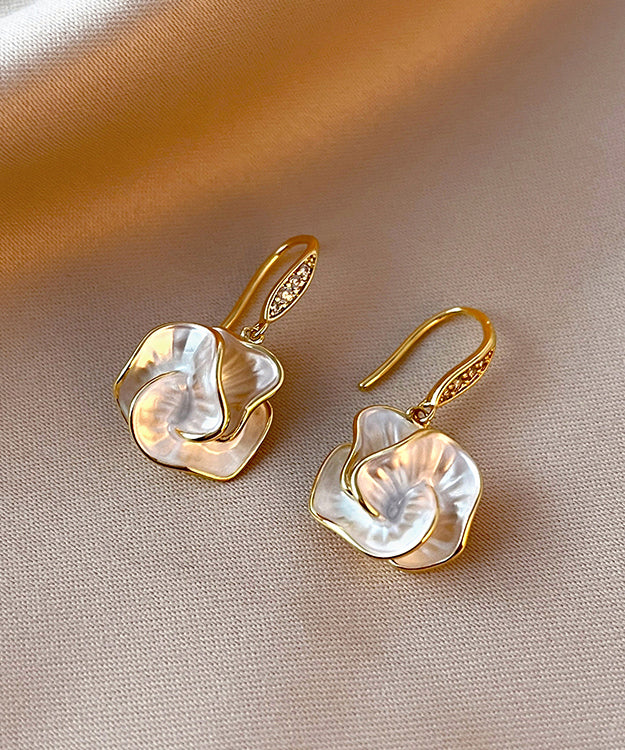 Amara | Gold Floral Drop Earrings