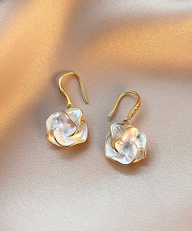 Amara | Gold Floral Drop Earrings