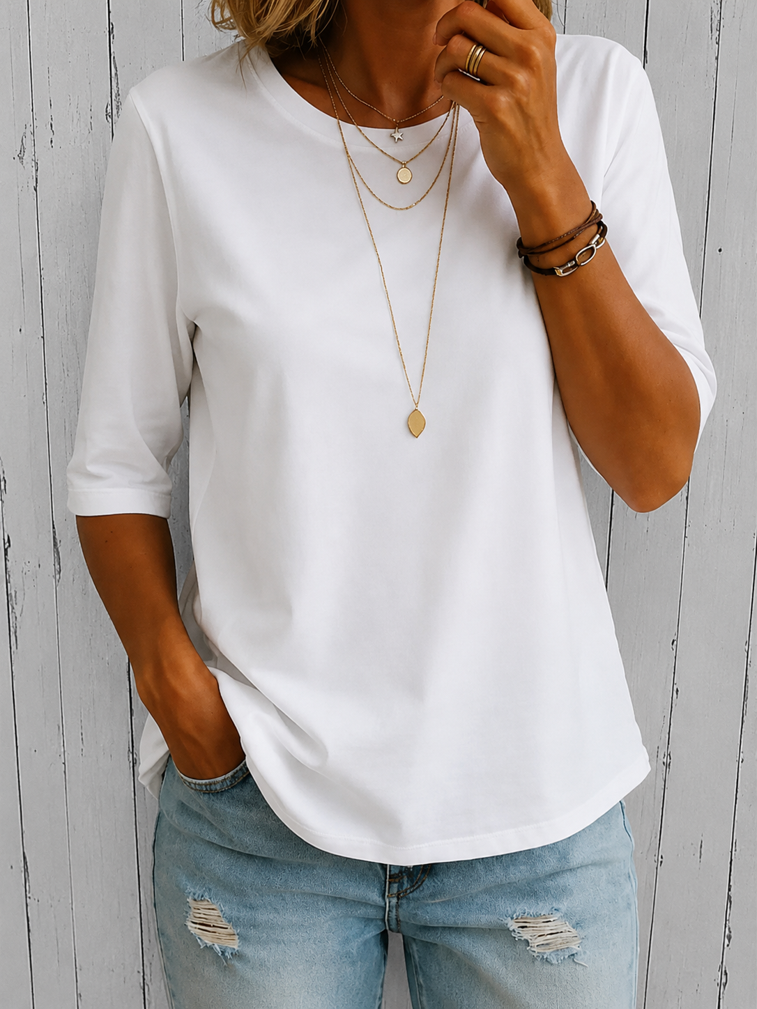 Harper™ | Relaxed Half-Sleeve Tee