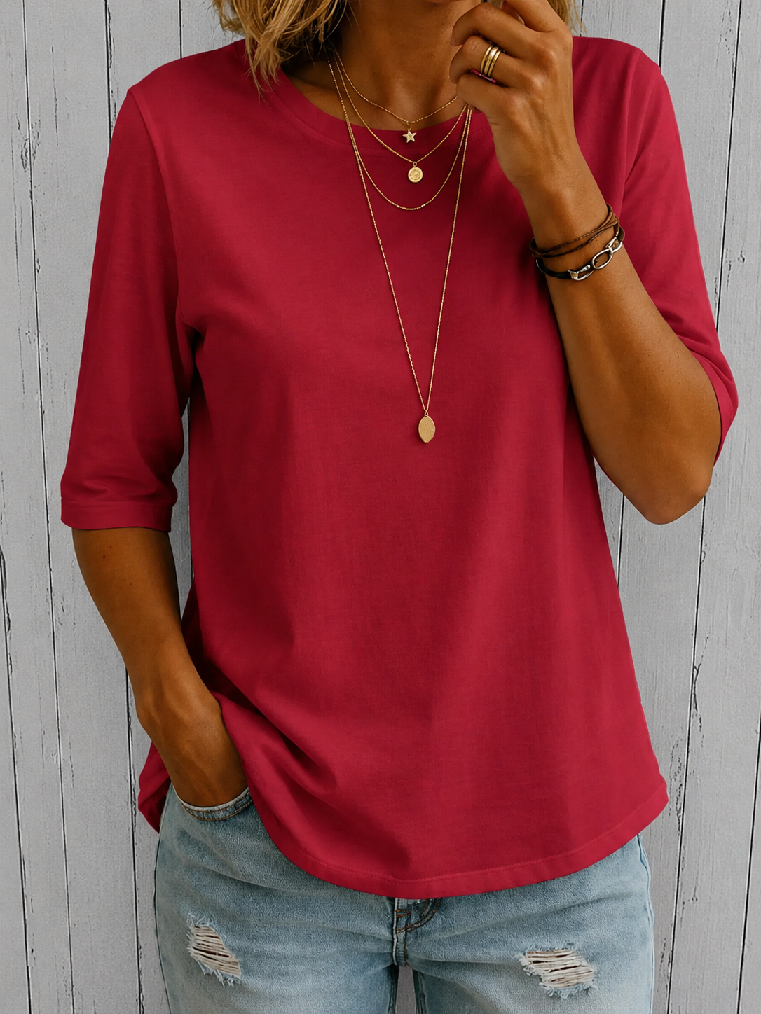 Harper™ | Relaxed Half-Sleeve Tee