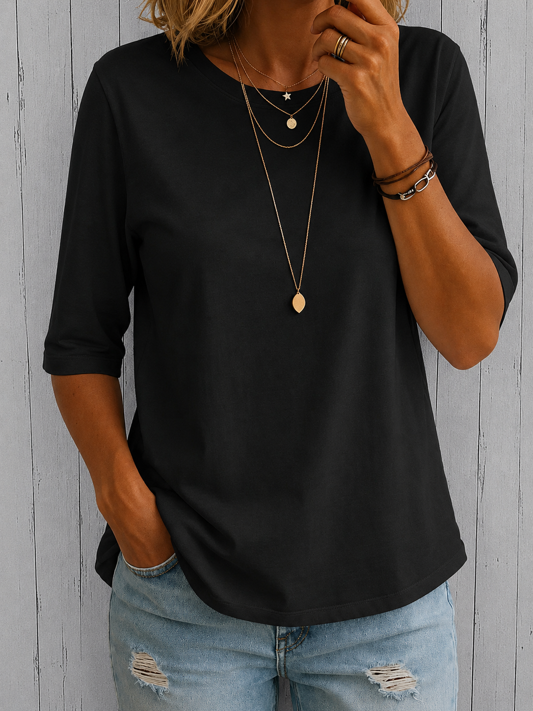 Harper™ | Relaxed Half-Sleeve Tee