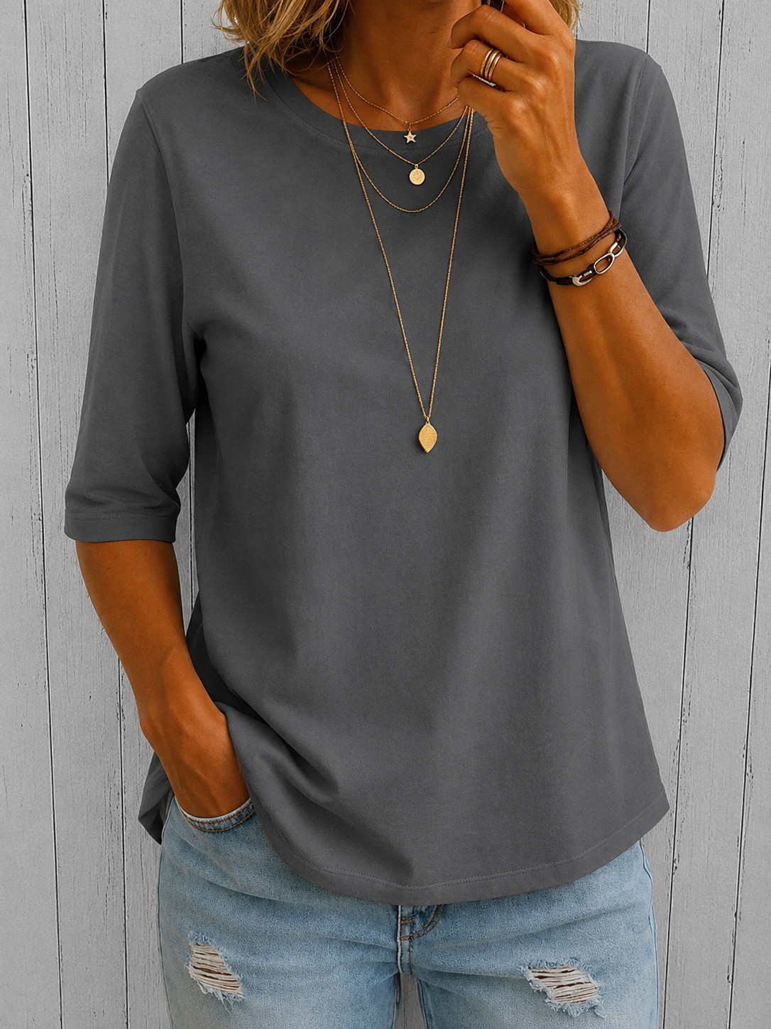 Harper™ | Relaxed Half-Sleeve Tee
