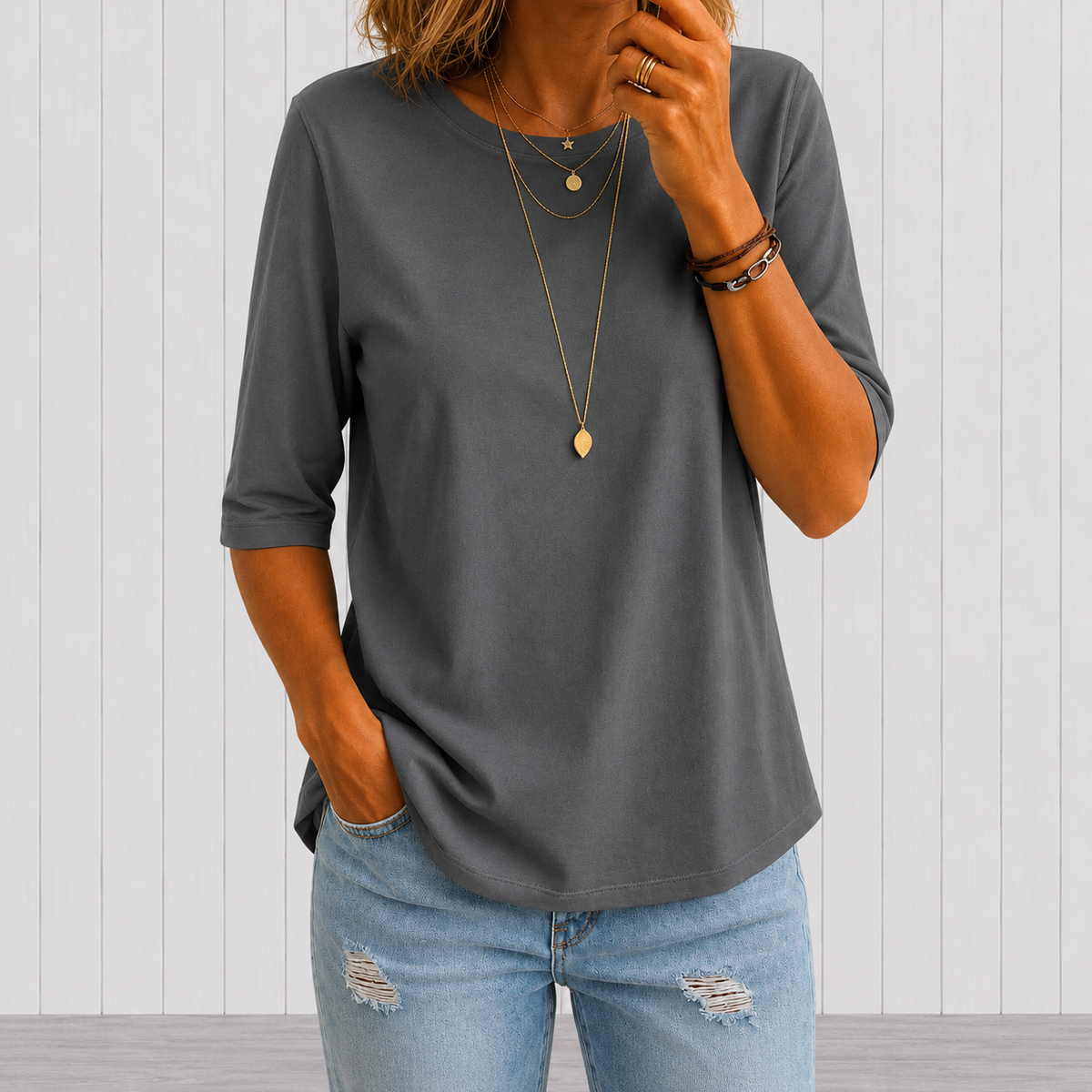 Harper™ | Relaxed Half-Sleeve Tee