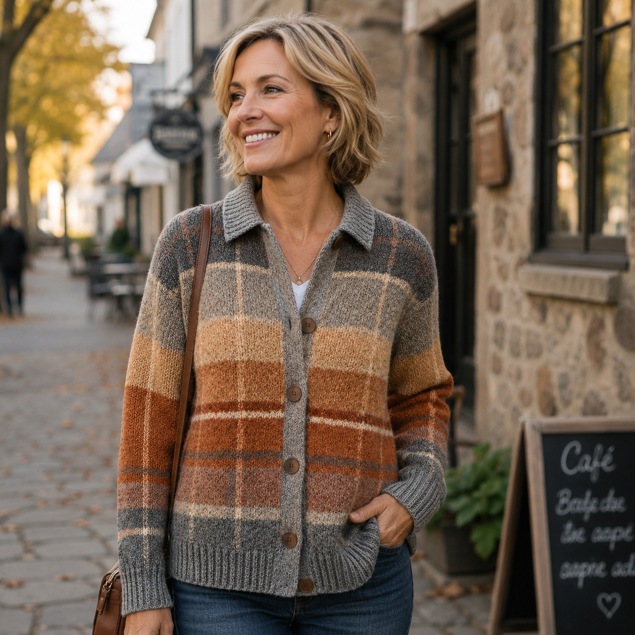 Edith™ | Ombre Plaid Knit Cardigan — Final Edit
