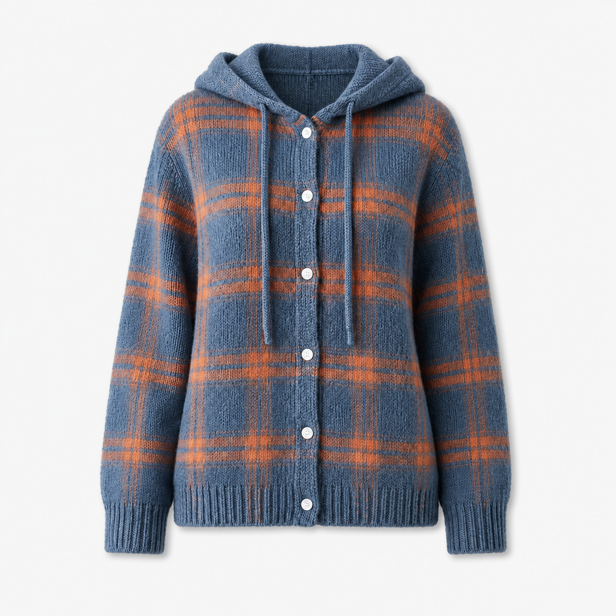 Blue Plaid™ | Hooded Button-Up Shacket — Final Edit