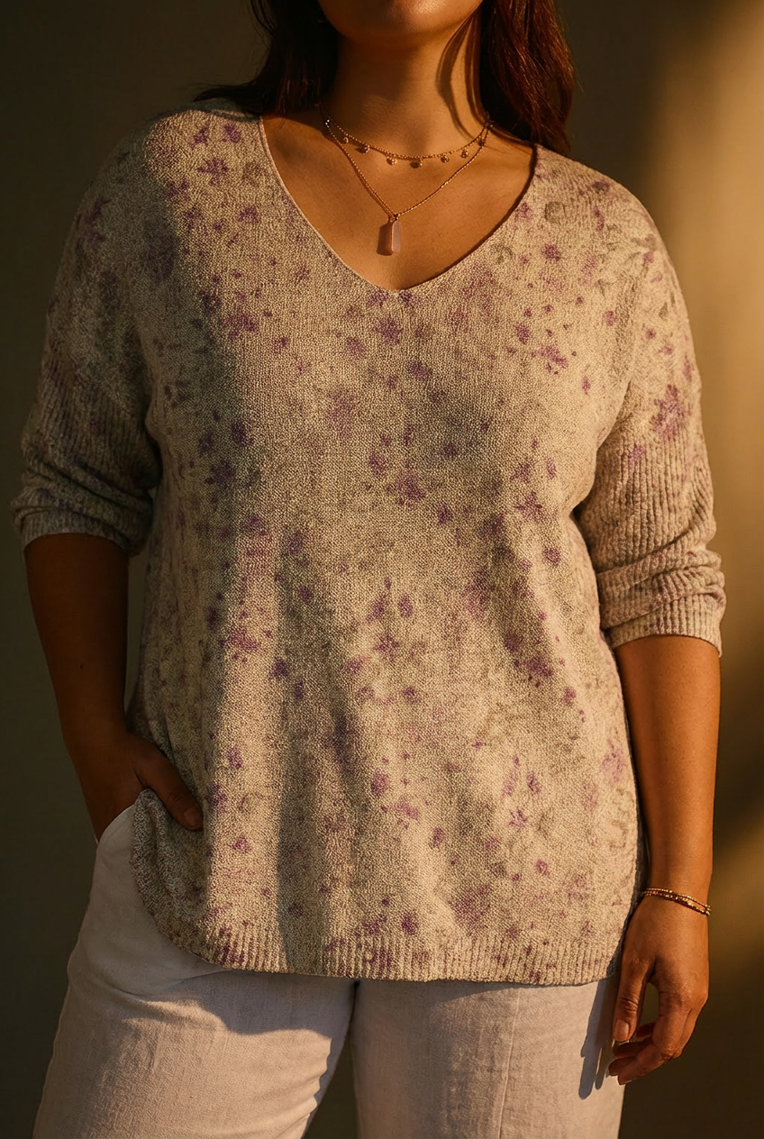 Women's Vintage Floral Art Casual Pullover Knit