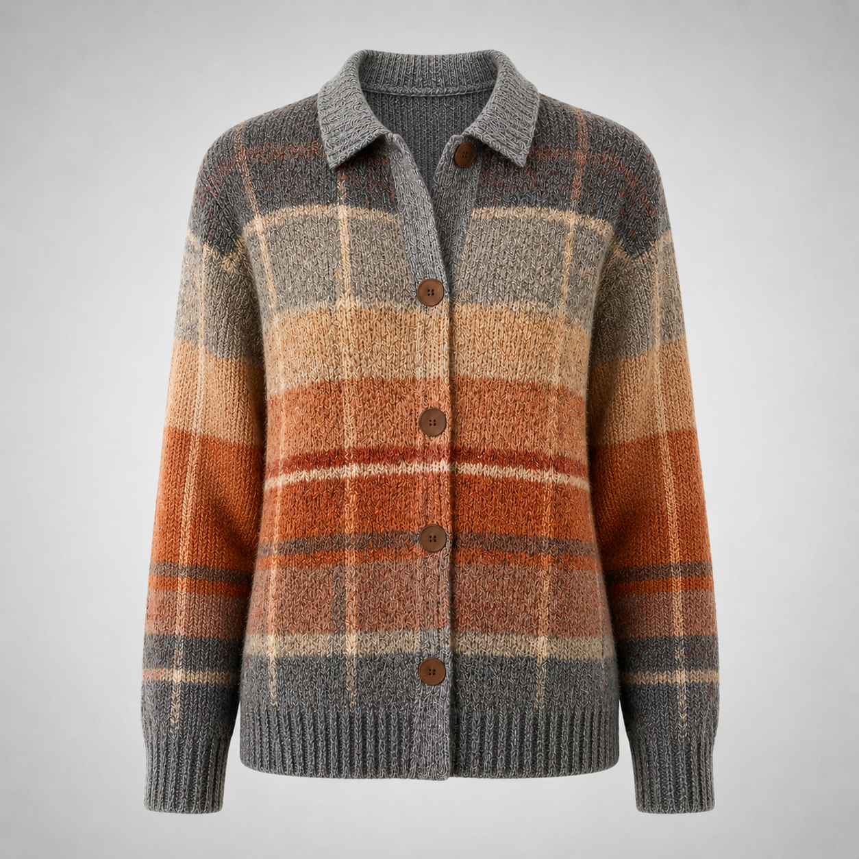 Edith Autumn Ombre Plaid Cardigan