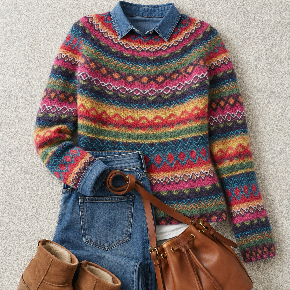 Lena™ | Colourful Fair Isle Knit Jumper – product image 1