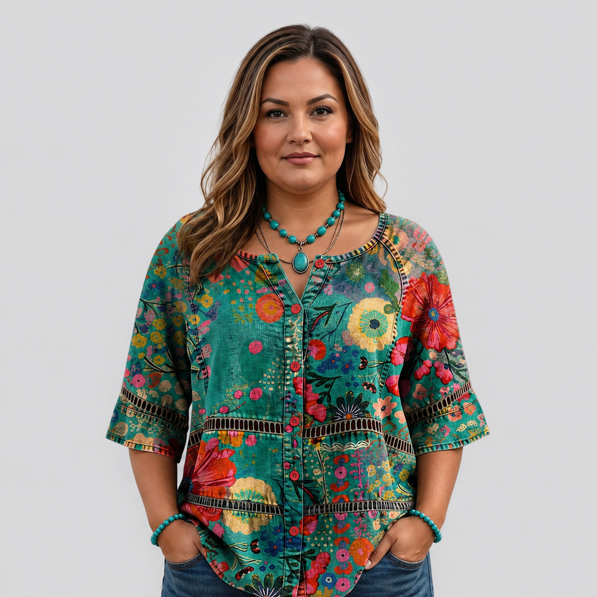 Esme™ | Vintage Floral Print Blouse