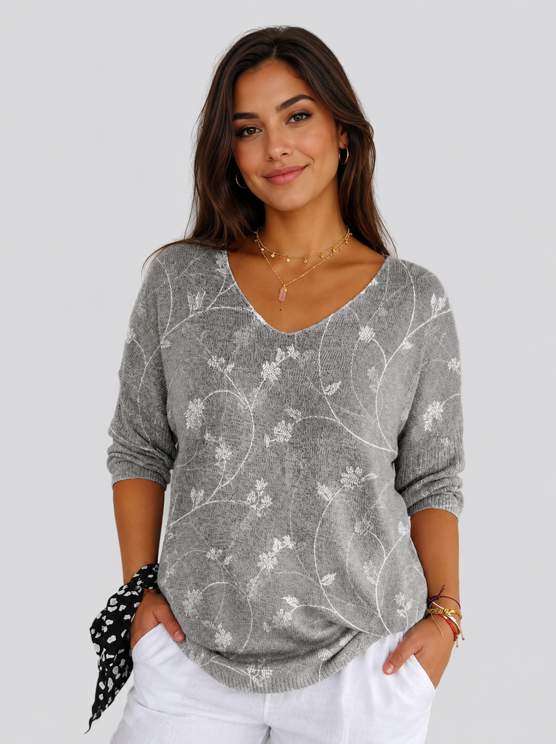 Niamh™ | Heritage Floral Knit Pullover