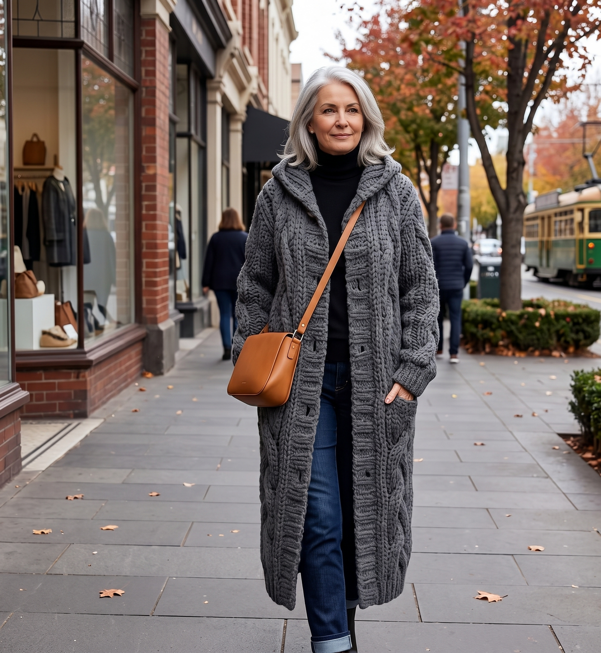 Alessia™ | Elegant Cable Knit Coat – product image 2