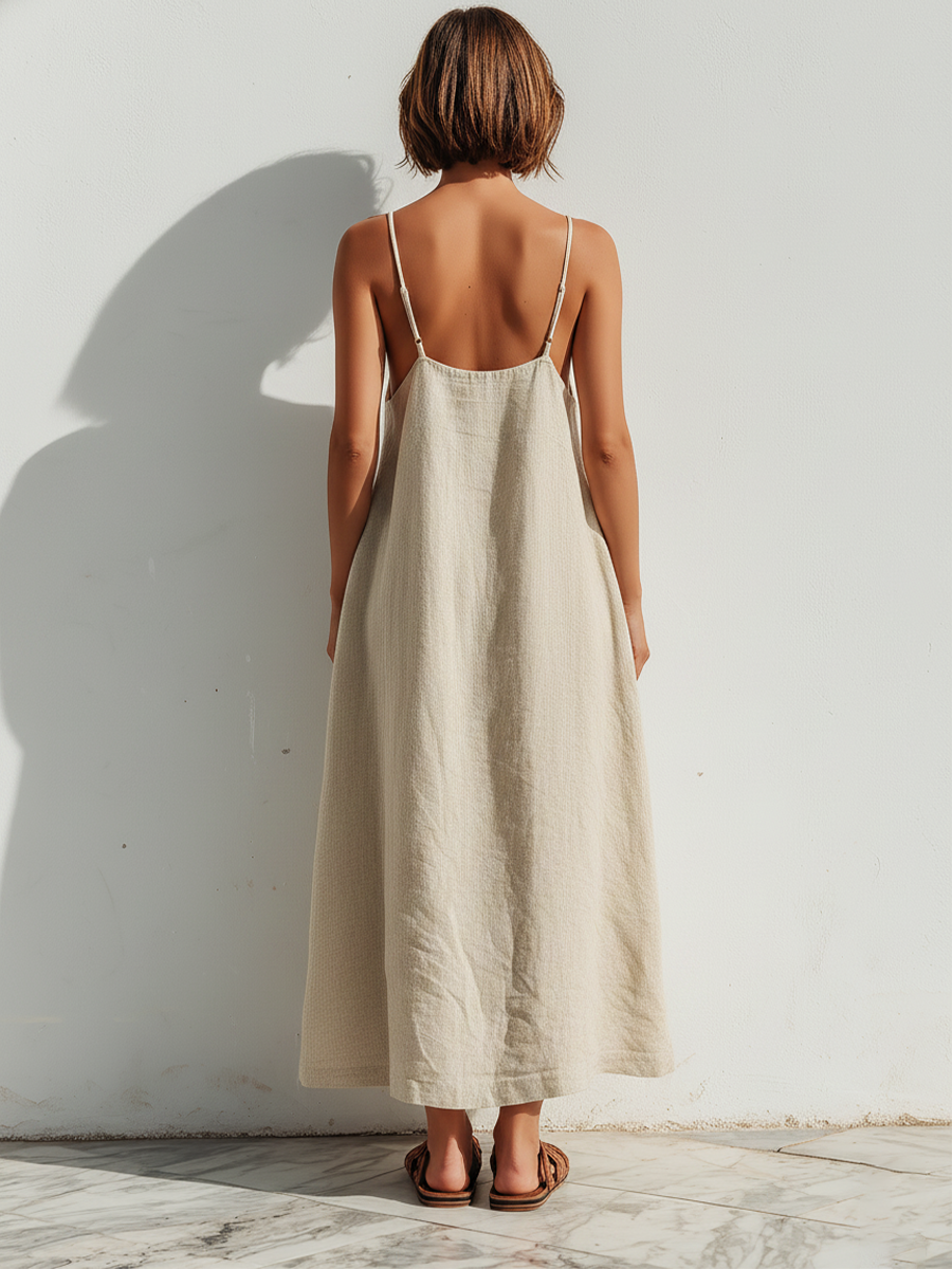 Adeline | Asymmetric Linen Swing Dress