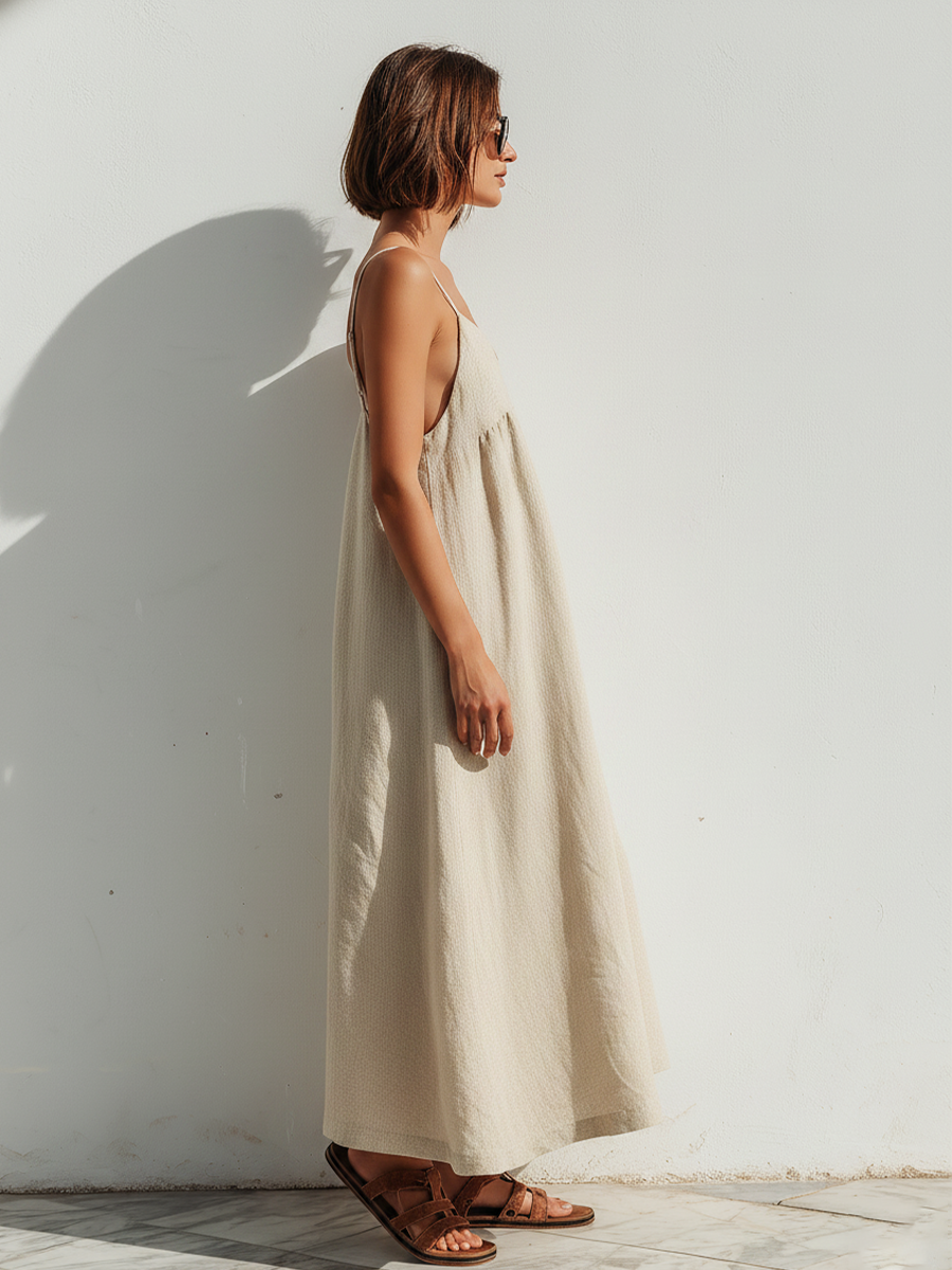 Adeline | Asymmetric Linen Swing Dress