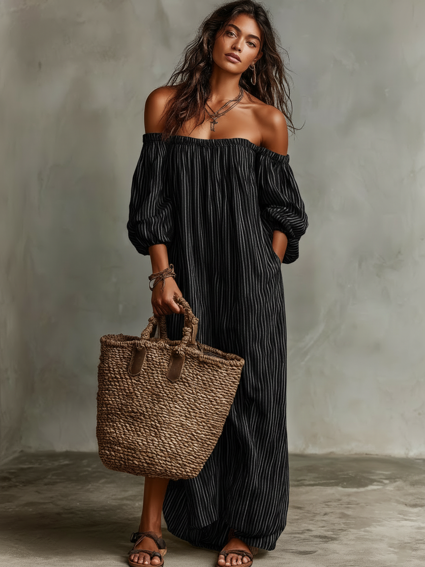 Rhea | Off-Shoulder Vacation Maxi Dress