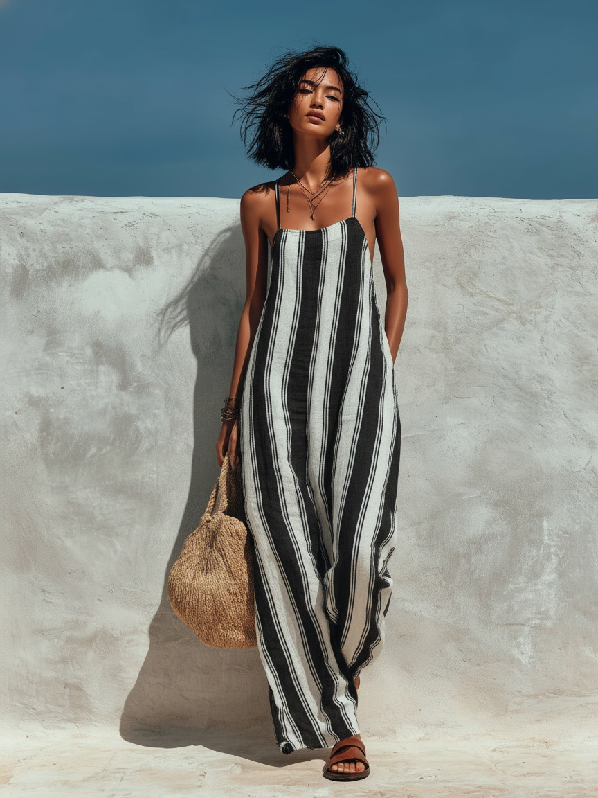 Livia | Vacation Striped Jumpsuit