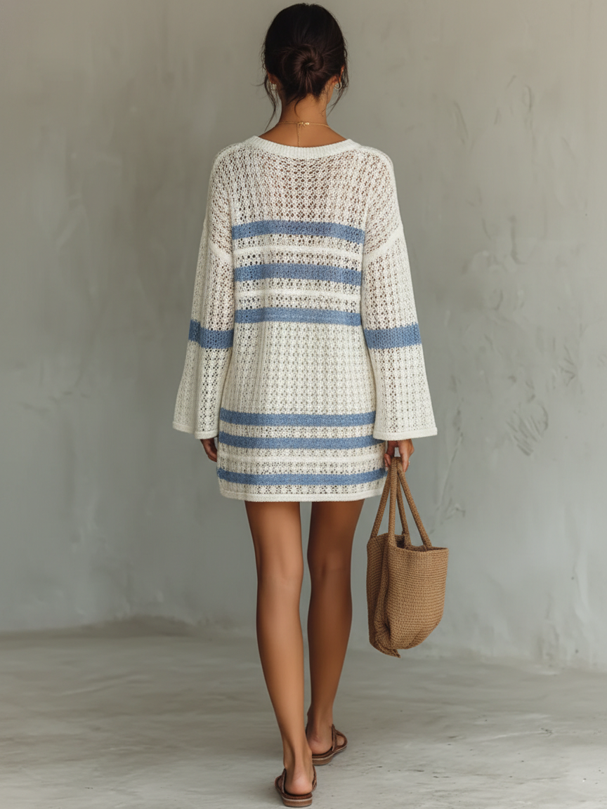 Fleur | Openwork Knit Mini Dress