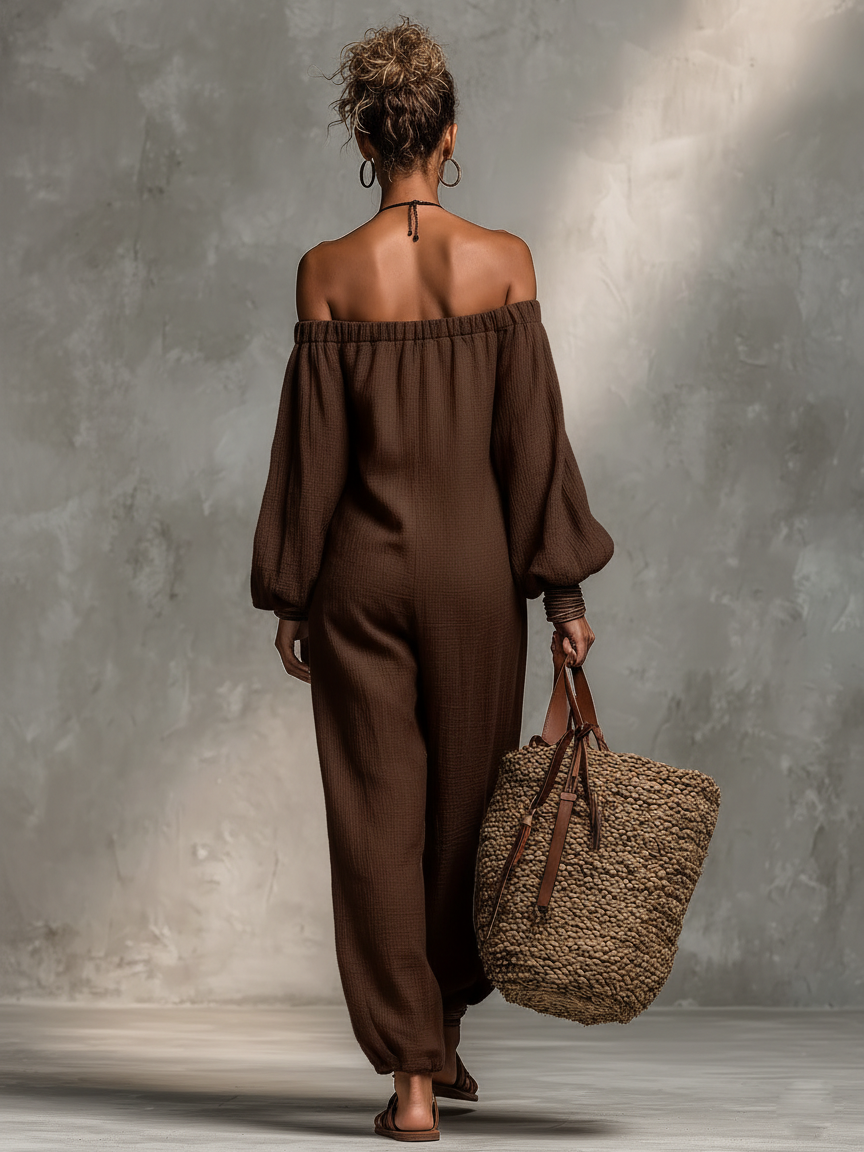 Ariella | Strapless Linen Jumpsuit
