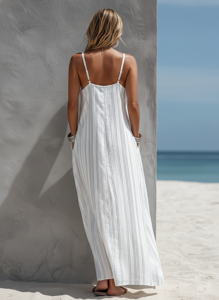 Bianca | Striped Sleeveless Long Dress
