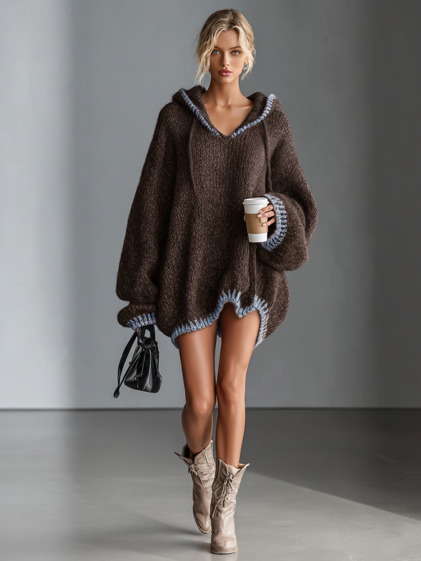 Maisie | Jacquard Zip Knit Mini Dress