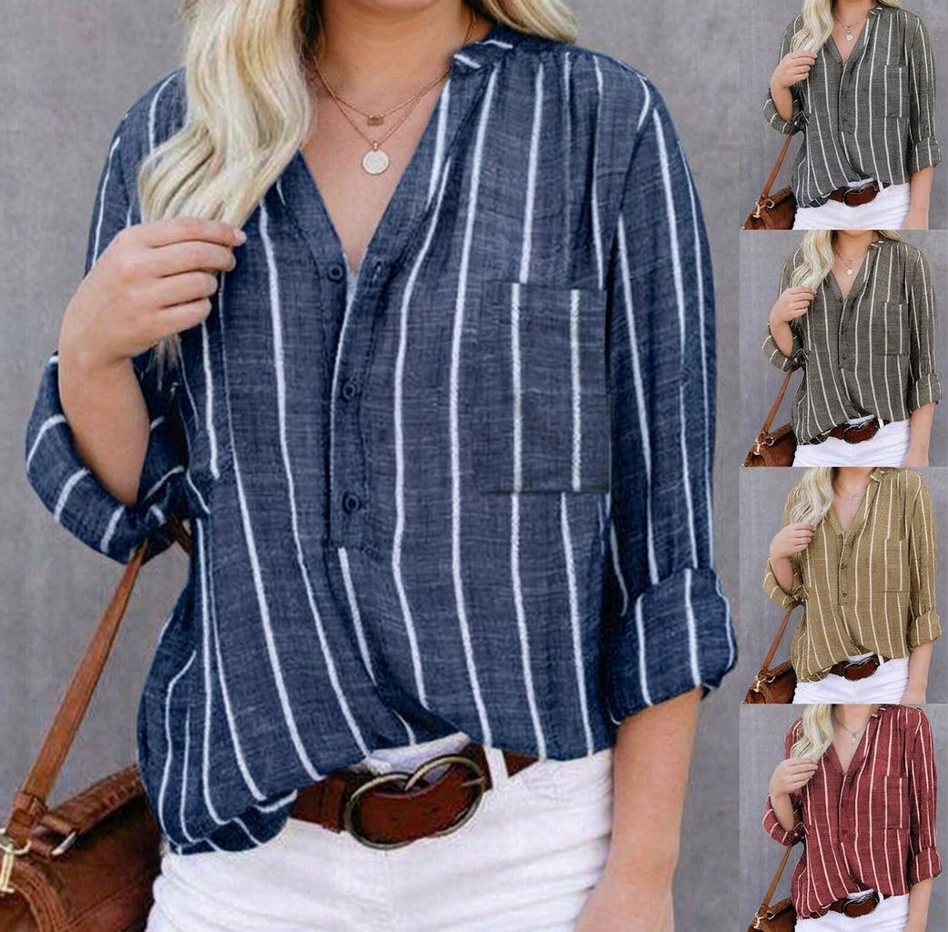 Candace | Striped Casual Blouse