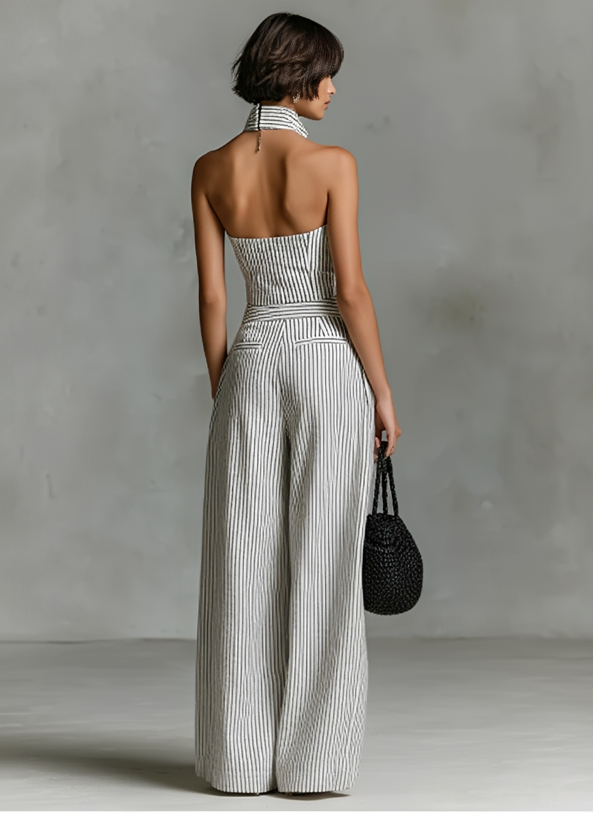 Rosalie | Striped Sleeveless Jumpsuit