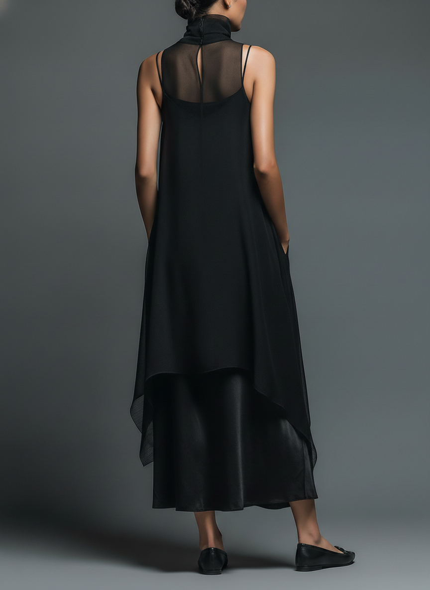 Ophelia | Slip Dress with Chiffon Overlay