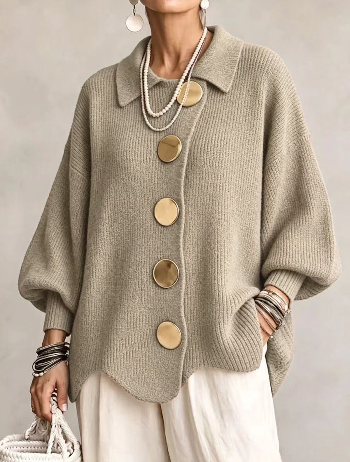 Isadora™ | Oversized Collared Cardigan