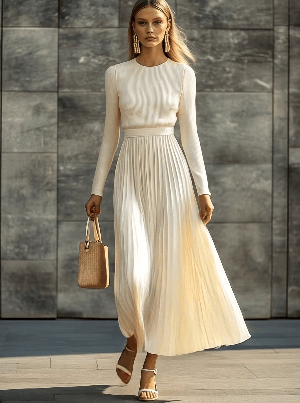 Emilia | Satin Hem Knit Maxi Dress