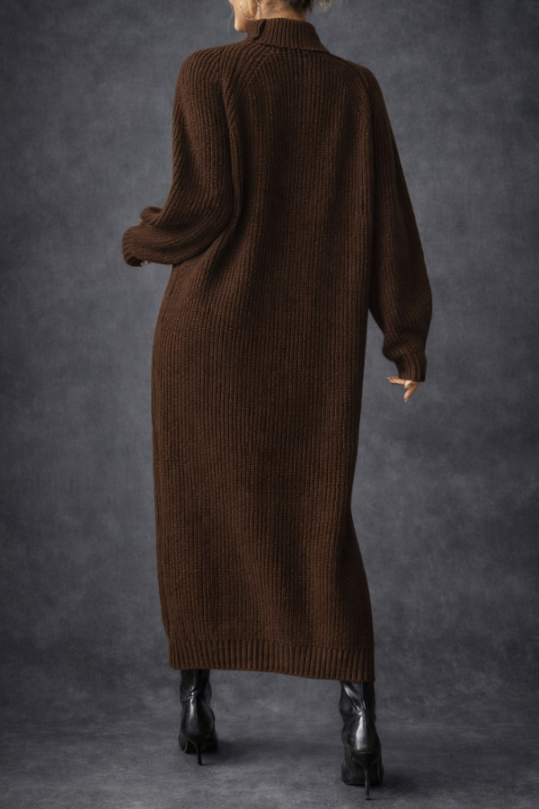 Olive | High-Neck Textured Dress