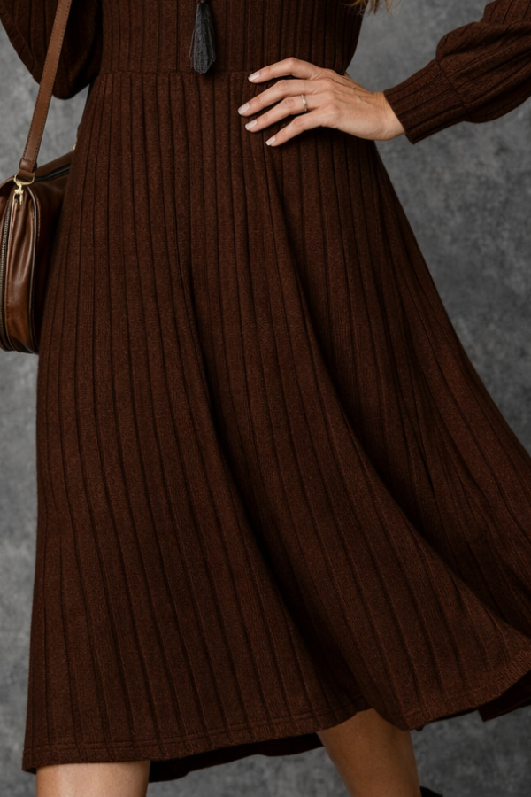 Chloe | Round Neck Long-Sleeve Dress