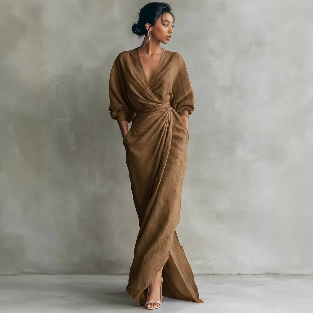 Lola | Draped V-Neck Dress
