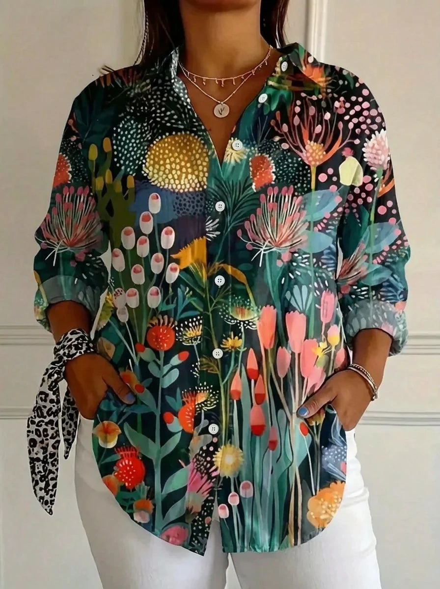 Terri | Colorful Blouse with Playful Print