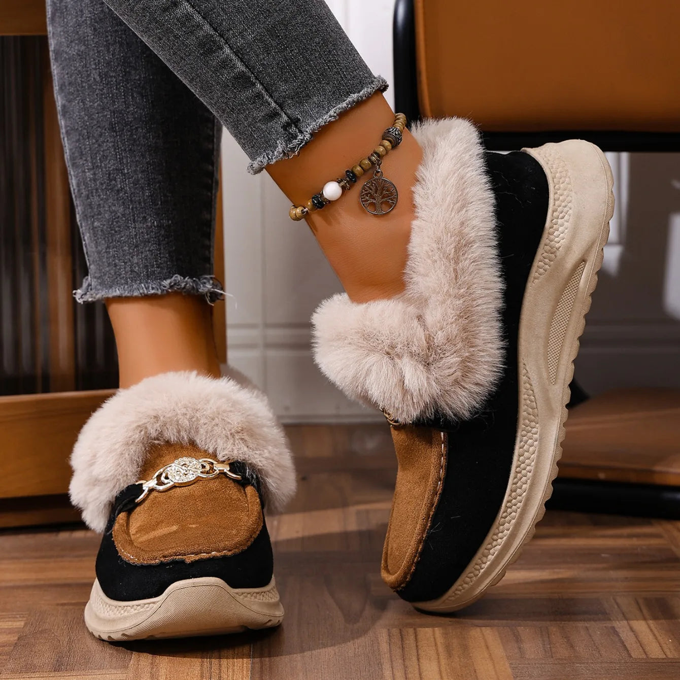 Valeria | Lodge Fur Loafers