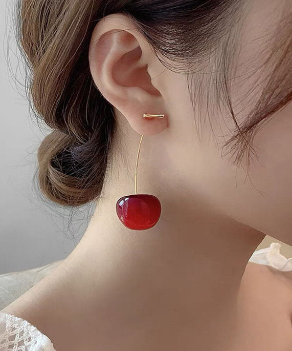 Cherry | Red Acrylic Drop Earrings