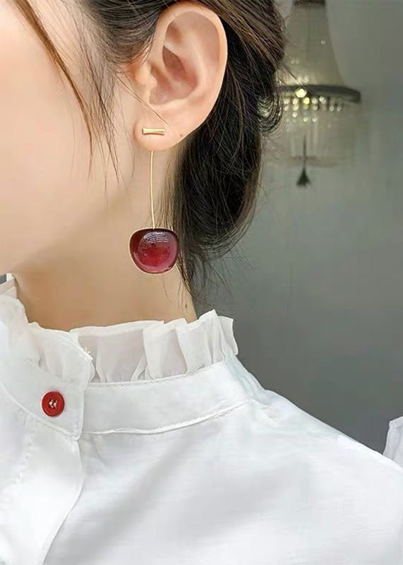 Cherry | Red Acrylic Drop Earrings