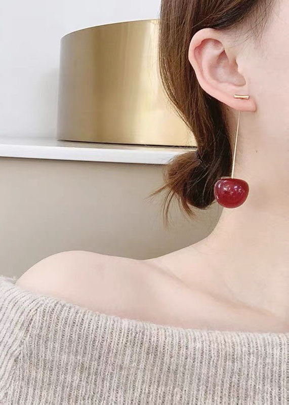 Cherry | Red Acrylic Drop Earrings