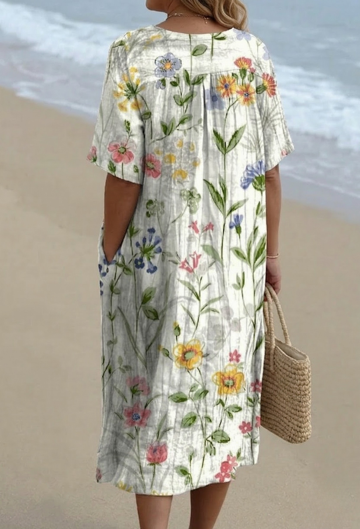Women's Vintage Floral Casual Flowing Dress