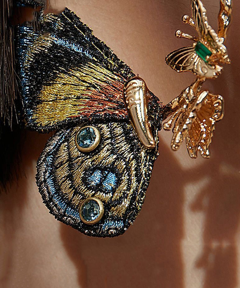 Isabelle | Butterfly Crystal Hoop Earrings