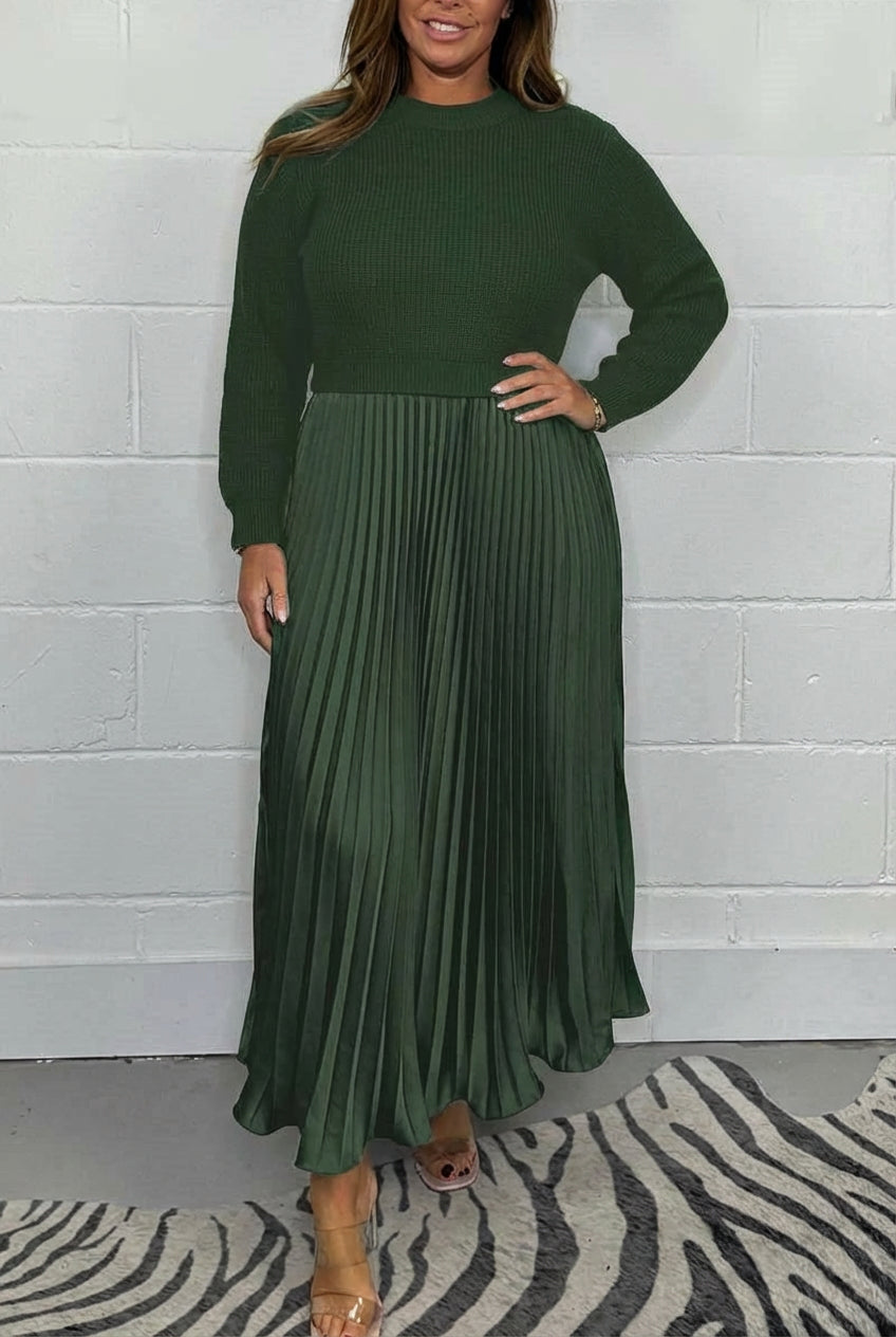 Claudia - Maxi dress with sweater and pleated skirt
