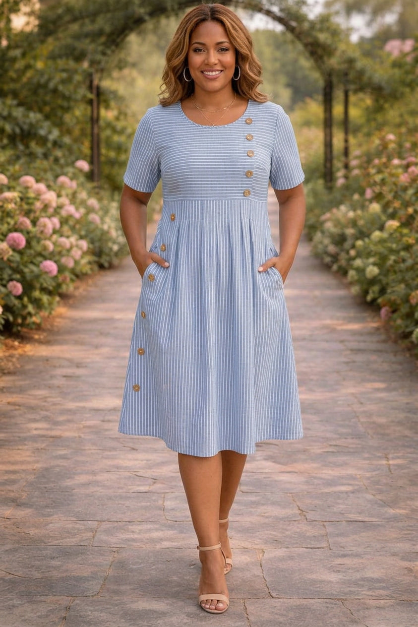 Wanda Striped Midi Dress