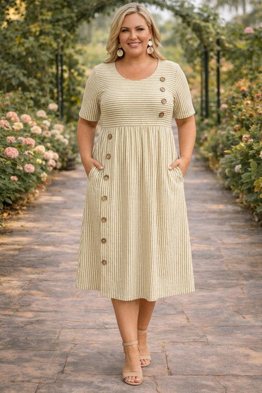 Wanda Striped Midi Dress