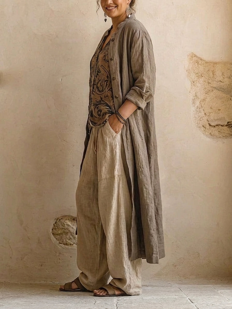 Natural 3-Piece - Boho Breeze Linen Set